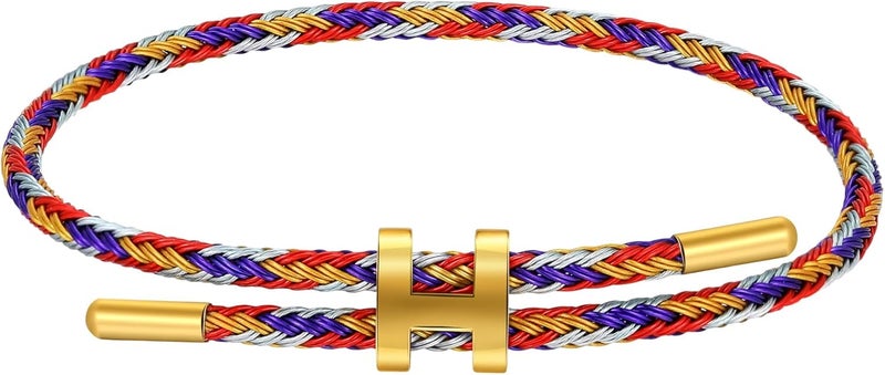 AIMADE Store Bracelets for Women Adjustable Charm Bracelet, 18k Gold-plated Buckle Design Titanium Steel Wire Rope Women's Gift Jewelry - Image 1